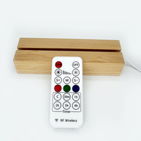 Base de lampe de nuit LED en bois de 5.9 pouces avec télécommande sans fil Source d'alimentation USB pour la décoration intérieure et les cadeaux d'anniversaire/de mariage