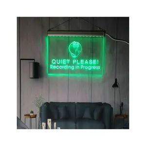 Rekaman dalam proses tenang silakan On Air Studio LED papan Neon