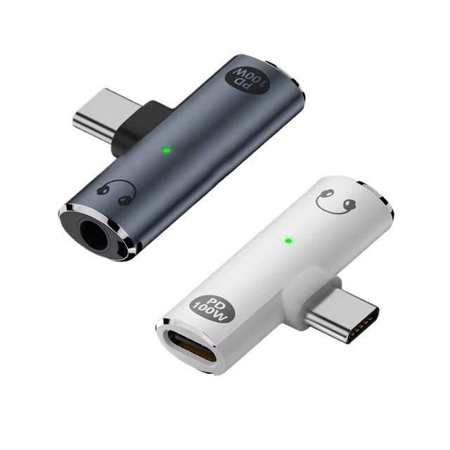 Hot Sales DC Charging Headphone Splitter Converter 2 1 C 3.5mm USB C Jack Aluminum Alloy Headphone Audio Adapter Charge Port