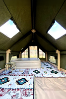 Tente gonflable de luxe 3x4m pour l'extérieur, imperméable, en tissu Oxford, quatre saisons, monocouche, avec hublot et port pour poêle, montage rapide et automatique