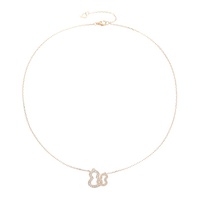 Ensemble collier et boucles d'oreilles classiques en or rose pour femme, pendentif double gourde, vente en gros directement du fabricant