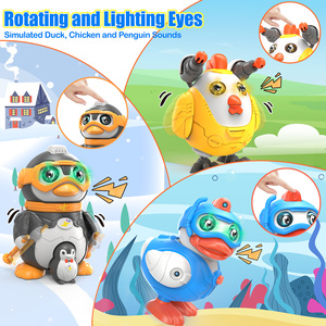 Ensemble de jouets animaux à construire 3-en-1 pour enfants, canard, coq et pingouin, ensemble de jouets interactifs à démonter avec des sons et des actions uniques - Product Image 3