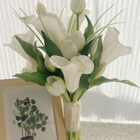 Bouquet de fleurs artificielles personnalisables, calla, lys, tulipe, élégant, style français, accessoires de photographie de mariage, décoration, ornement