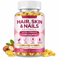 Complément alimentaire pour cheveux, peau et ongles pour adultes avec biotine et collagène pour éclaircir la peau et soutenir le système immunitaire, capsules molles végétaliennes naturelles