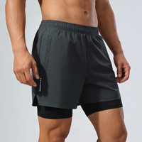 26136 OEM Best Seller Short de course 2-en-1 pour hommes, tissu léger à séchage rapide, short de compression pour la course et la remise en forme