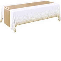 Lot de 8 nappes rectangulaires jetables en plastique satiné de luxe, 54x108 12x108 pouces, pour mariage, baby shower, fête du Nouvel An