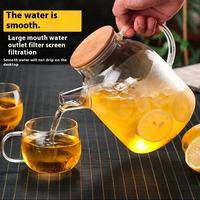 Carafe à eau en verre borosilicate transparent de haute qualité 1000ml/1500ml/1800ml – Écologique, classique, cadeau d'affaires