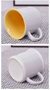 Juego de 6 Tazas de Porcelana Retro para Beber Agua, Coloridas y Gruesas, para Café, Té, Leche, Cacao, Amarillo Claro, Regalo Promocional - Product Image 3