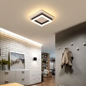 2024新款北欧现代简约卧室走廊装饰发光二极管铁亚克力方形圆形吸顶灯