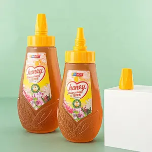 factory hot filling 8oz 12oz PP hot sauce condiment squeeze honey jam plastic bottle with Pointed Cap