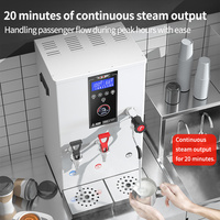 HENGZHI Kommerzieller 3-in-1 Milchaufschäumer & Dampfgarer mit Doppelboiler aus Edelstahl für Bubble-Tea-Shops und Catering-Ausrüstung