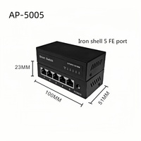 Switch de Red de 5 Puertos 10/100Mbps RJ45, Switch Ethernet de Escritorio, Función Plug and Play para Hogar, Oficina, Cámara IP, AP-5005