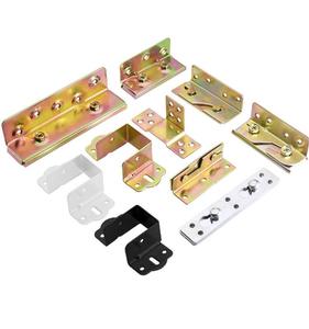 Kim loại giường đường sắt khung khung Fastener chân Hội Đồng Quản trị Khung móc phần cứng Kit mạ kẽm đồ nội thất đơn thép khung góc phẳng - Product Image 1