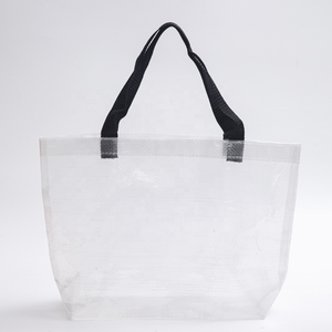 Custom Logo Clear Plastic Gift Packaging <b>Bag</b> Blank <b>Transparent</b> Washable Reusable PP Woven Shopping <b>Bag</b> for Business Personalized - Product Image 1