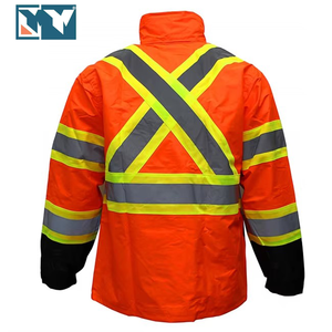 Traje Impermeable de Alta Visibilidad, Chaqueta y Pantalón de Poliéster Oxford <span class=keywords><strong>para</strong></span> Trabajo de Construcción - Product Image 6