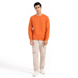 <b>Men's</b> Hooded Pullover <b>Sweatshirt</b> 100% Cotton Zipper Front Customizable Design High Street Style Breathable Quick Dry Winter - Product Image 1