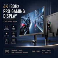 Layar Gaming OEM 27 Inci 4K 180Hz Nano IPS 10bit HDR600 Monitor Logo Kustom untuk Distributor Merek