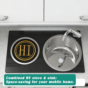 Évier compact et plaque de cuisson à induction JDA, combo innovant en acier inoxydable SS304, gain de place pour maison mobile, caravane et vie nomade - Product Image 3