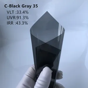 Nasido C-Black Gray 35%VLT 1/6 China suppliers Carbon Window Tint Film 2mil waterproof membrane car sunshade film