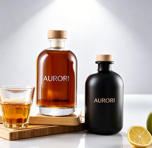 Bouteilles en verre vides de 200 ml, 500 ml et 750 ml pour la vodka, le gin, les spiritueux, le <span class=keywords><strong>whisky</strong></span> et la <span class=keywords><strong>liqueur</strong></span> de café, avec bouchons en liège. - Product Image 1