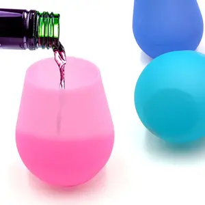 Eco-friendly Drop-proof Unbreakable Party Wedding Silicone Beer Wine Glass Cup Foldable Outdoor Travel Silicone Drinking Water M