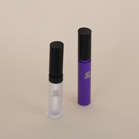 Tube de mascara en plastique violet mat vide de 15 ml avec couvercle et brosse pour emballage cosmétique