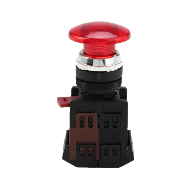 Botão de pressão plástico com lâmpada, botão interruptor com mola de lâmpada, XPB22-22E-11MD