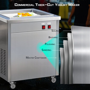 Máquina Comercial de Yogur Frito para Carro de Comida Móvil, Doble Sartén, Gran Capacidad, Enfriamiento Rápido, para Smoothies de Queso y Helado, Equipo Comercial - Product Image 3