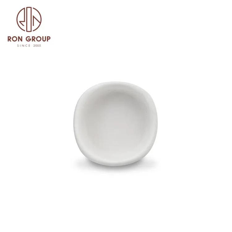 Foshan Factory Wholesale Cheap Price Round Nephele Porcelain Ceramic Cups Sauce Plate Sushi Dipping Bowl for Restaurant Kitchen