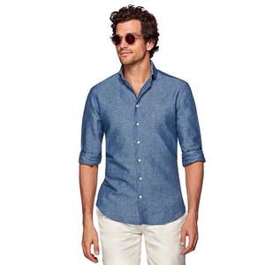 <span class=keywords><strong>Camicia</strong></span> da <span class=keywords><strong>Uomo</strong></span> OEM MTM su Misura 2021 Classica <span class=keywords><strong>Blu</strong></span> <span class=keywords><strong>e</strong></span> <span class=keywords><strong>Bianca</strong></span> con Colletto Rovesciato, Formale da Ufficio, <span class=keywords><strong>a</strong></span> <span class=keywords><strong>Righe</strong></span>, 100% Cotone - Product Image 3