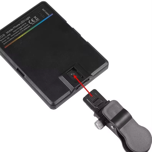 Rechargeable LED Clip Light Three Color Temperatures Adjustable RGB 2000mAh Pocket Light Mobile Photography