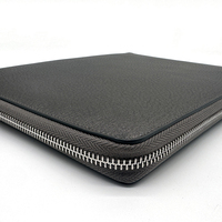 Carpeta de archivos de Padfolio de cuero PU con cremallera A4 personalizada con bolsillo con cremallera y portatarjetas para organización