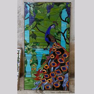 Panel de Vidrio Doble con Diseño de Pavo Real, Hecho a Mano y Personalizado, para Ventana, Puerta, Pared o Cortina, Estilo Catedral China - Product Image 3