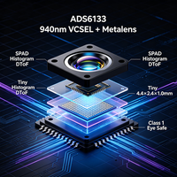 Capteur photoélectrique ADS6133 1D DToF 5m Détection multi-objets 24 FOV 940nm Module VCSEL TOF Caméra AF Robot Évitement d'obstacles