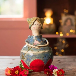 Handmade Fairy <b>Storage</b> Jar Irregular Shape Cartoon Design <b>Tabletop</b> Vase Valentine'S Day Gift Decor - Product Image 3