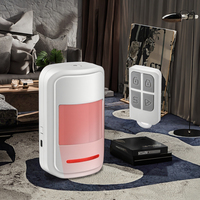 Sensor Gerak PIR WiFi Bahan ABS Jangkauan Deteksi 10-20m Alarm Suara Strobo Model KR-P819 Keamanan Rumah
