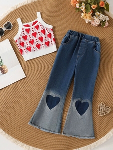 Roupa de Menina Fofa Coelhinha com Combinando de Cores da Moda, Traje Casual Infantil para Crianças de 4 a 7 Anos - Product Image 5