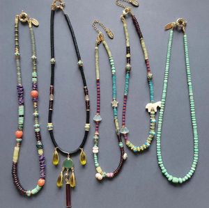 Bohemian Style Summer Beach Necklace Natural Gemstone Miyuki <strong>Shell</strong> Crystal Glass Seed Bead <strong>Chokers</strong> for Women for Party or Gift - Product Image 1