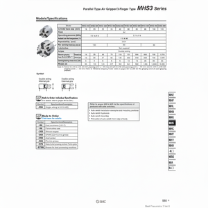 Robots parallèles SMC Pneumatics-MHS3-80D de préhension pneumatique - Product Image 1