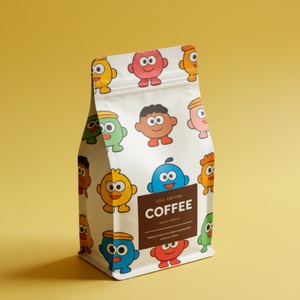 Bolsas personalizadas impresas para café en grano con cierre hermético, válvula, logo, fondo plano, duraderas para supermercado, aptas para alimentos y resistentes a la humedad. - Product Image 1