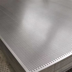 Panneaux en métal perforé décoratifs et tôles plates en acier inoxydable avec trous ronds - Product Image 1