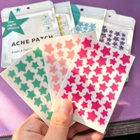 Patchs Hydrocolloïdes Étoile à Cinq Branches Colorés Anti-Acné, Autocollants Visage Anti-Poussière et Anti-Imperfections pour l'Élimination des Imperfections