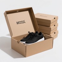 Boîtes à chaussures en carton personnalisées en gros, boîtes à chaussures en carton faites à la main, emballage en papier kraft, boîte de rangement pour chaussures
