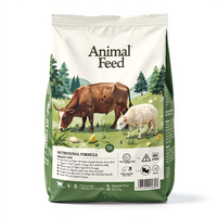 Usine fournissant personnalisé meilleure vente vache et mouton cheval 5kg 10kg 20kg 25kg alimentation animale sac d'emballage à fond plat