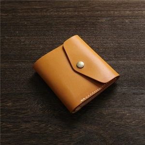 Casual Vegetable Tanned Leather Top Layer Cowhide Short Wallet Genuine Leather Simple Portable Japanese Style Buckle Wallet - Product Image 3