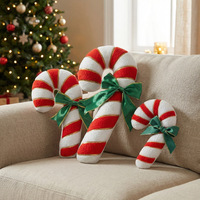 Jouets en peluche en forme de canne à sucre de Noël en gros, coussins de Noël à rayures colorées, animaux en peluche pour cadeaux d'enfants