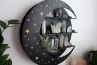 Étagère murale en bois à suspension, jouet moderne, en forme d'étoile, croissant, décoration, lune