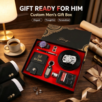 Coffret Cadeau Luxe 7 Pièces pour Homme : Montre, Portefeuille, Ceinture, Parfum, Stylo, Porte-clés et Boutons de Manchette – Style Affaires