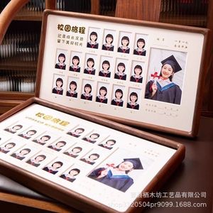 Campus Journey <b>Photo</b> <b>Frame</b> Solid Wood Rectangular Horizontal Children's Growth Time Record Display Grid With Digital Printing - Product Image 4
