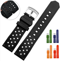Bracelet de montre de remplacement en silicone respirant, résistant à la transpiration et étanche, 22 mm, pour la série F1, en acier inoxydable exquis